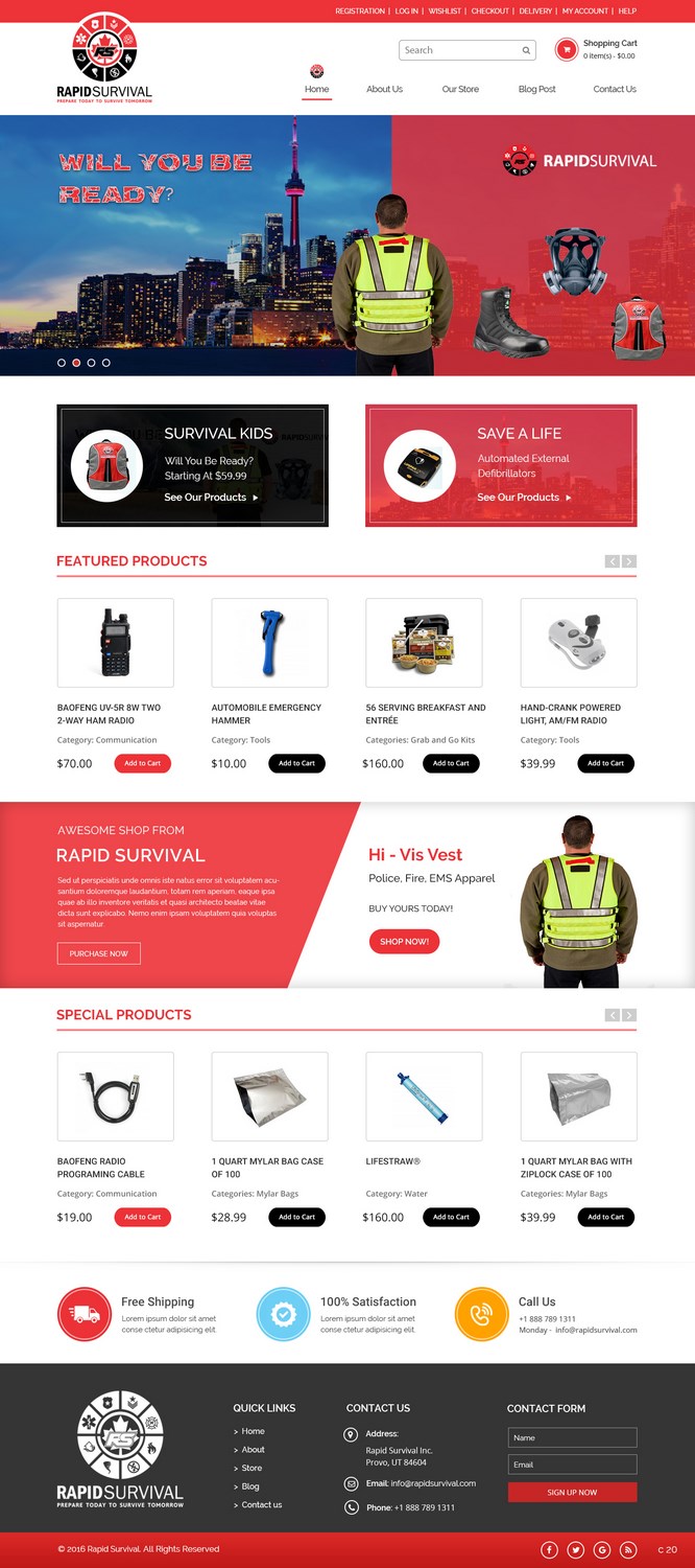 WooCommerce Design by pb for Rapid Survival | Design #10664838