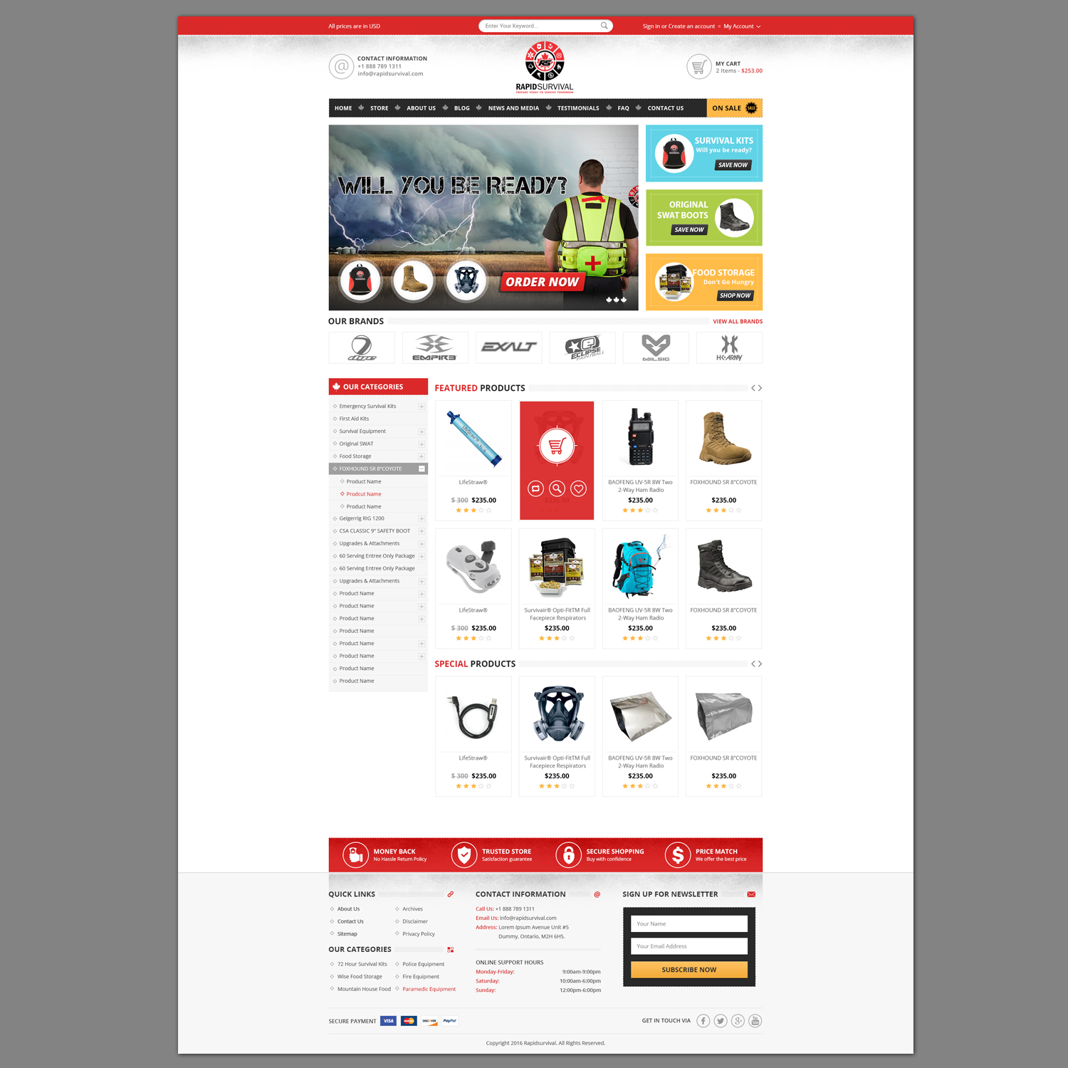 WooCommerce Design by piyush for Rapid Survival | Design #10647378