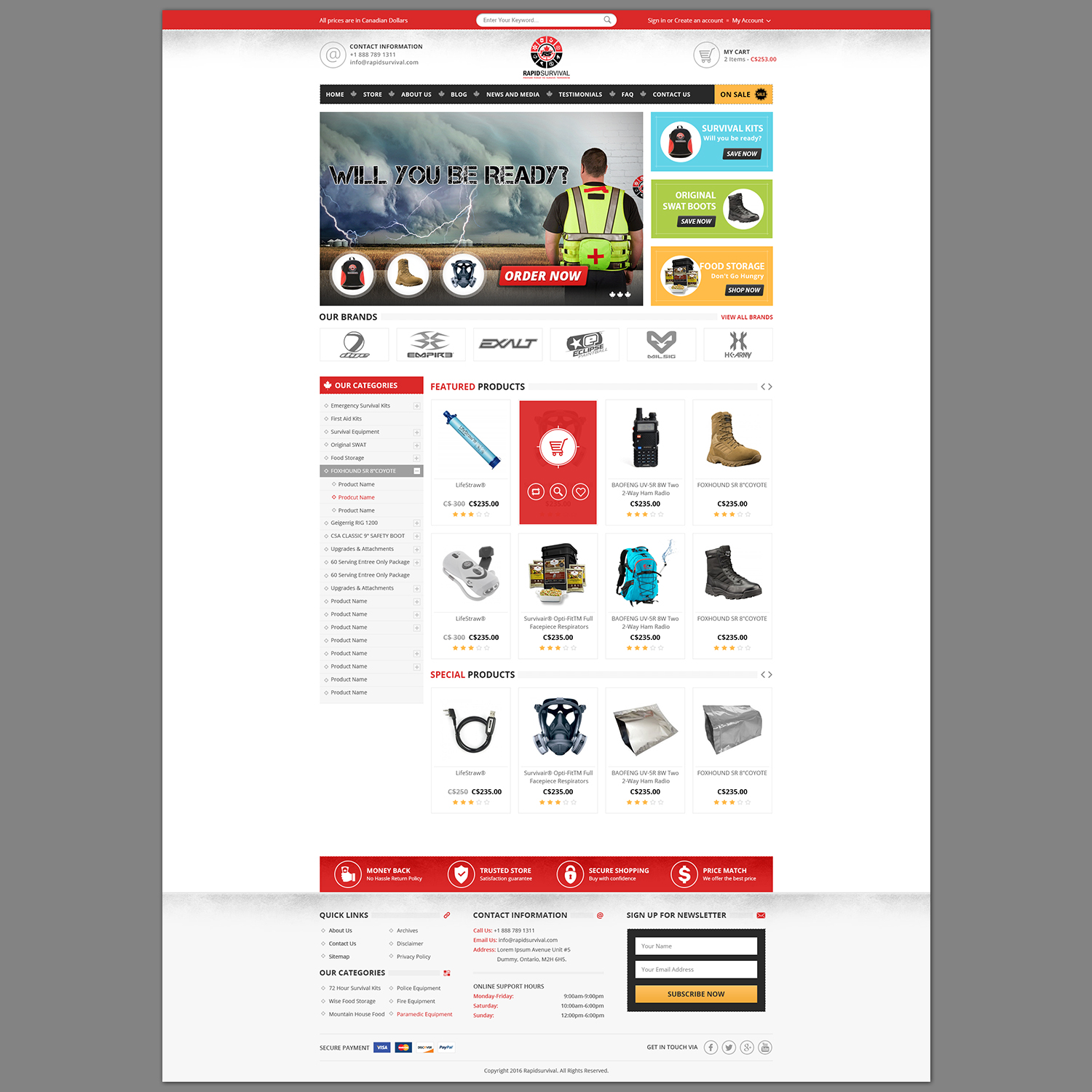 WooCommerce Design by piyush for Rapid Survival | Design #10651752