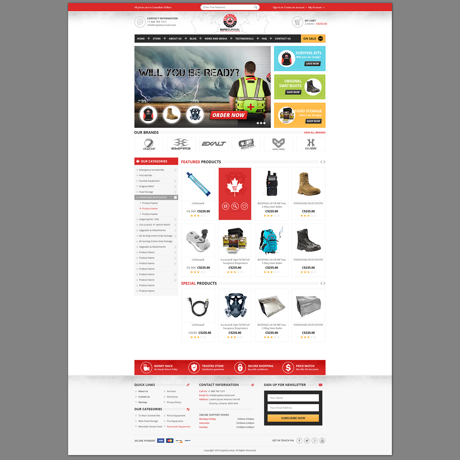 WooCommerce Design by piyush for Rapid Survival | Design #10652142