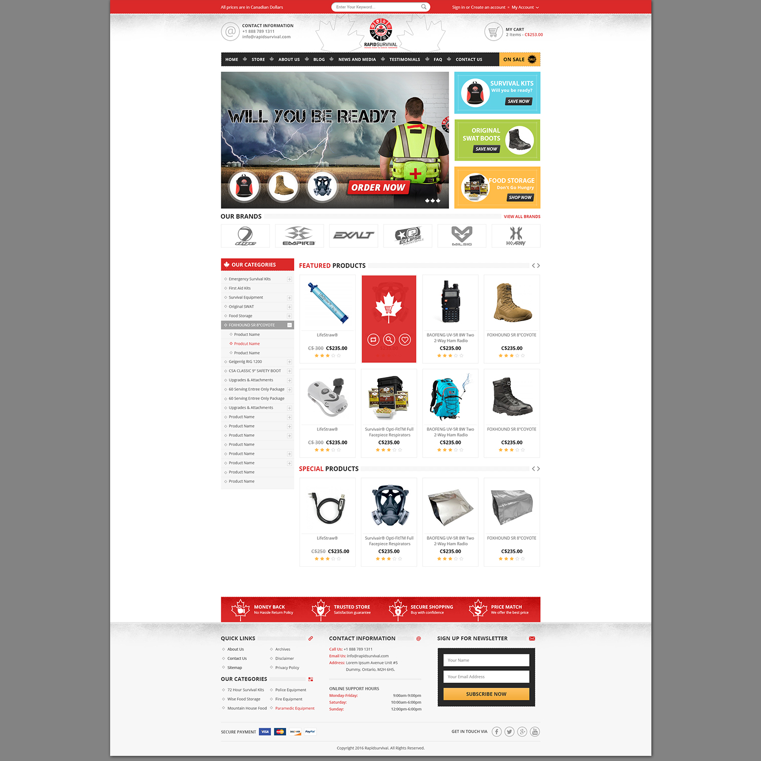 WooCommerce Design by piyush for Rapid Survival | Design #10652249