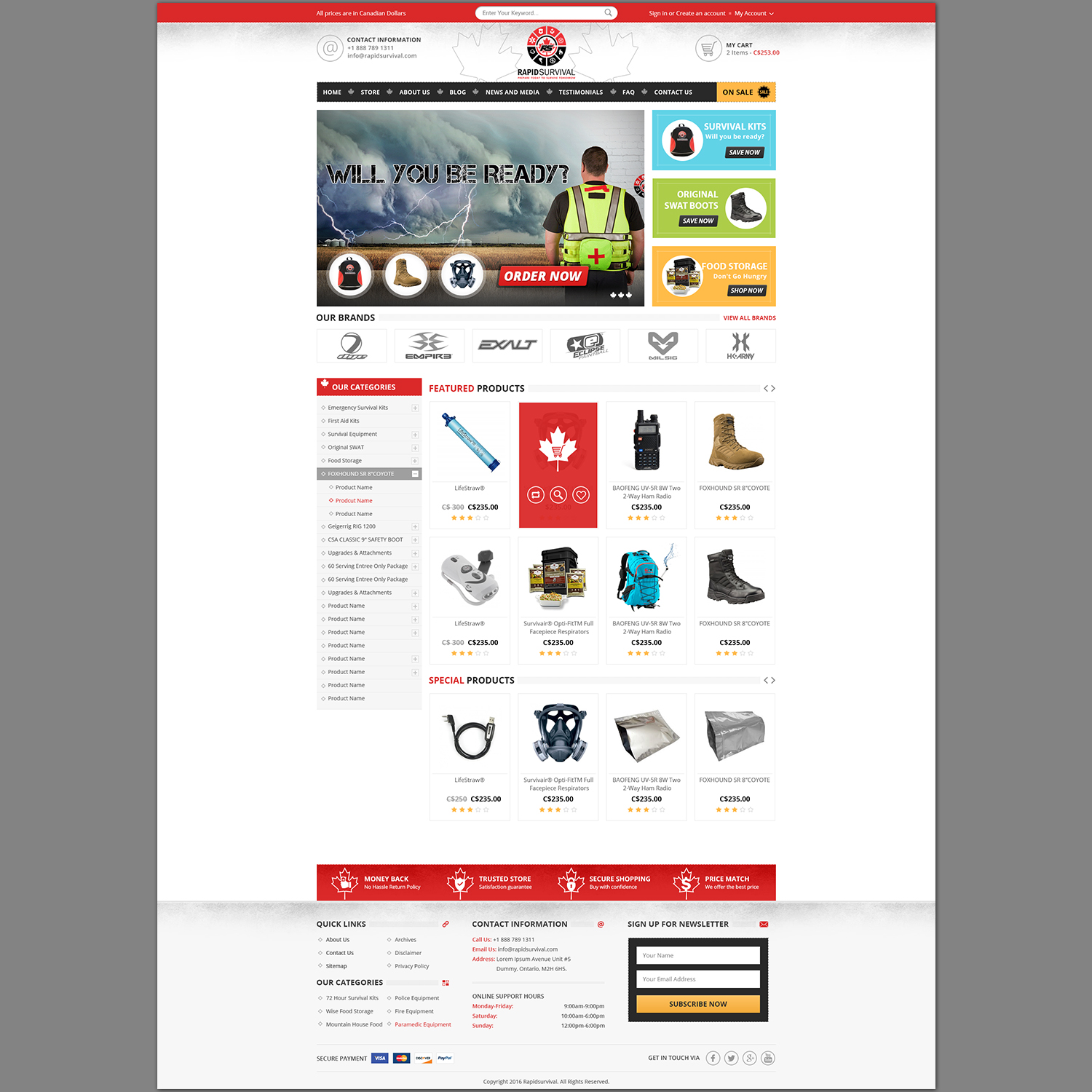 WooCommerce Design by piyush for Rapid Survival | Design #10655803