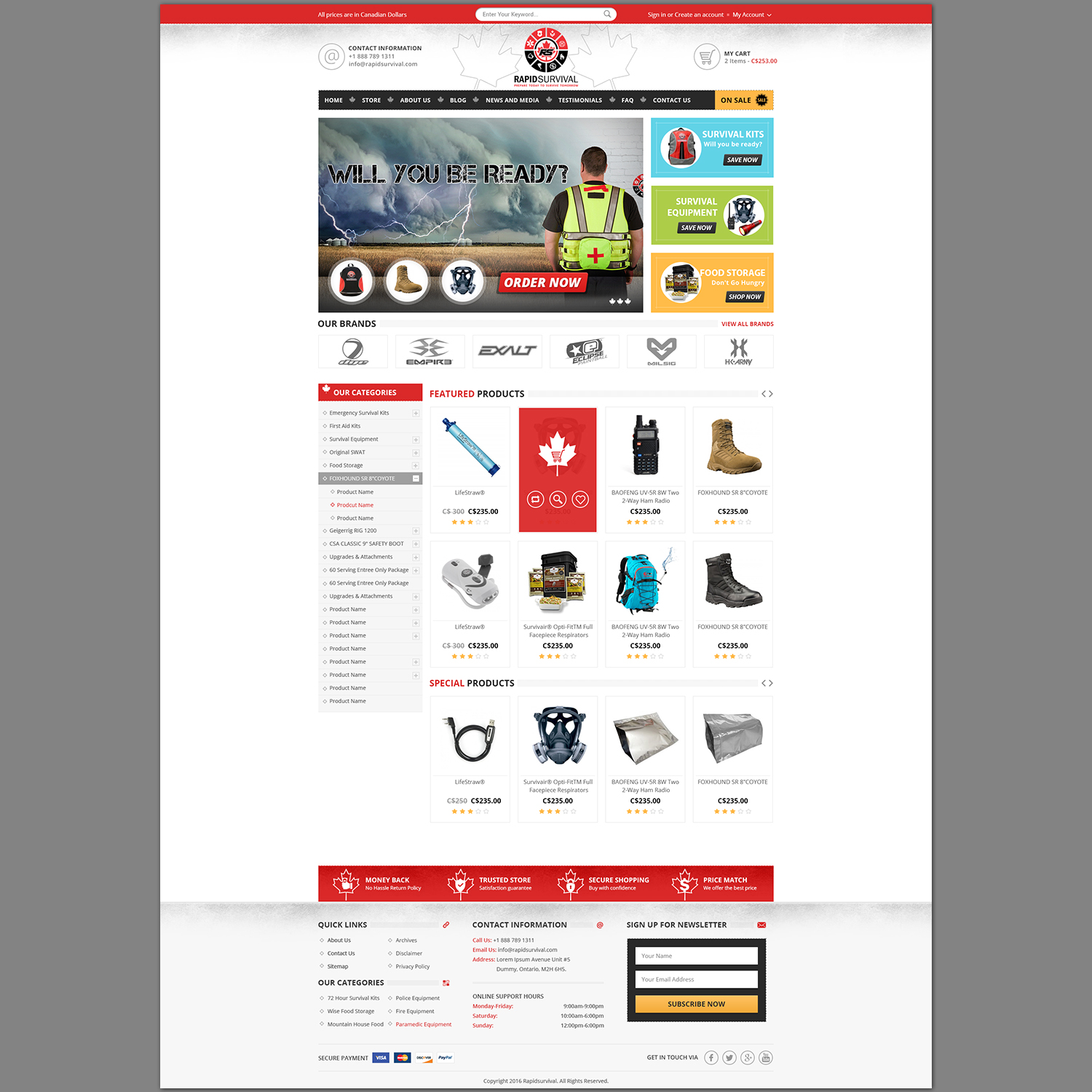 WooCommerce Design by piyush for Rapid Survival | Design #10659344