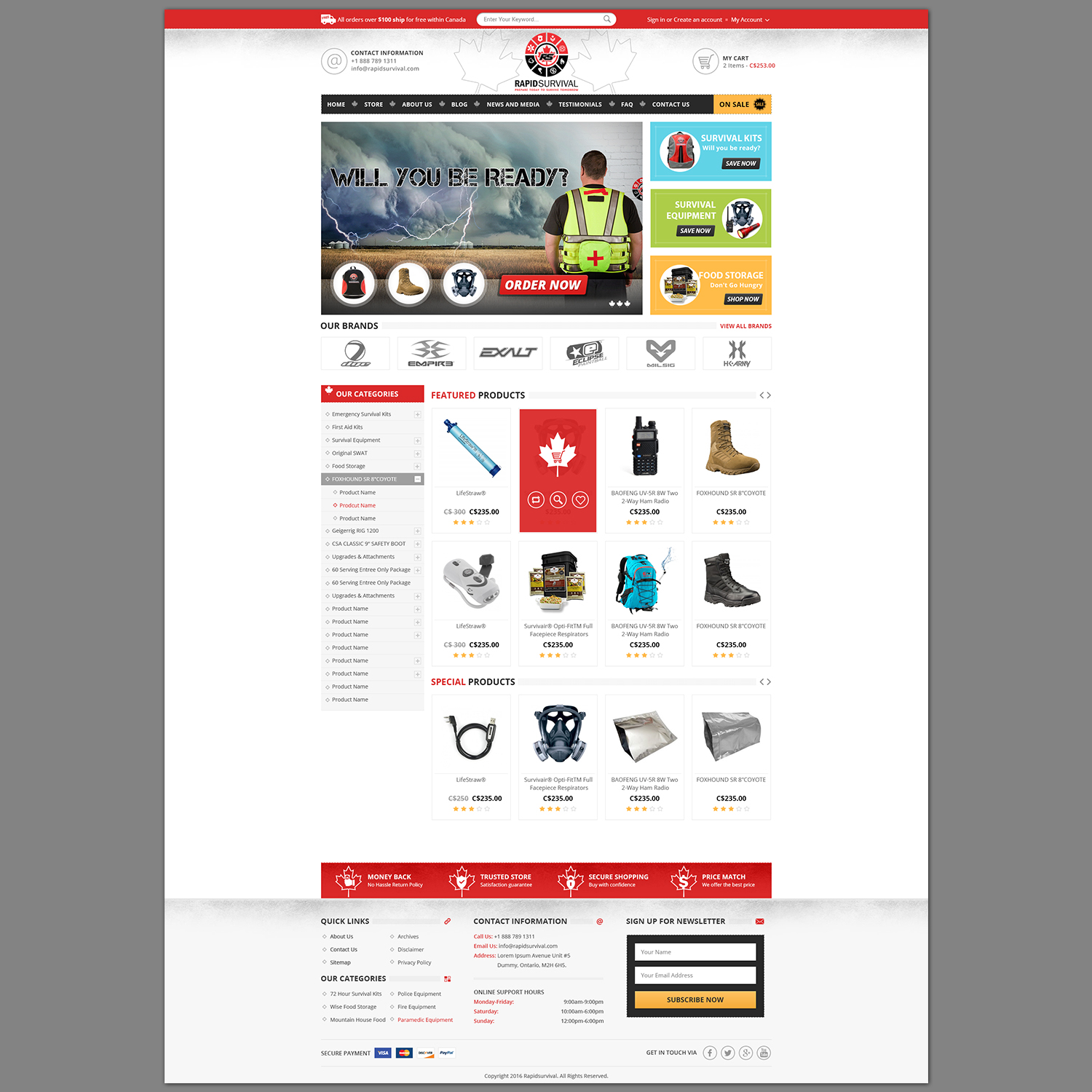 WooCommerce Design by piyush for Rapid Survival | Design #10662784
