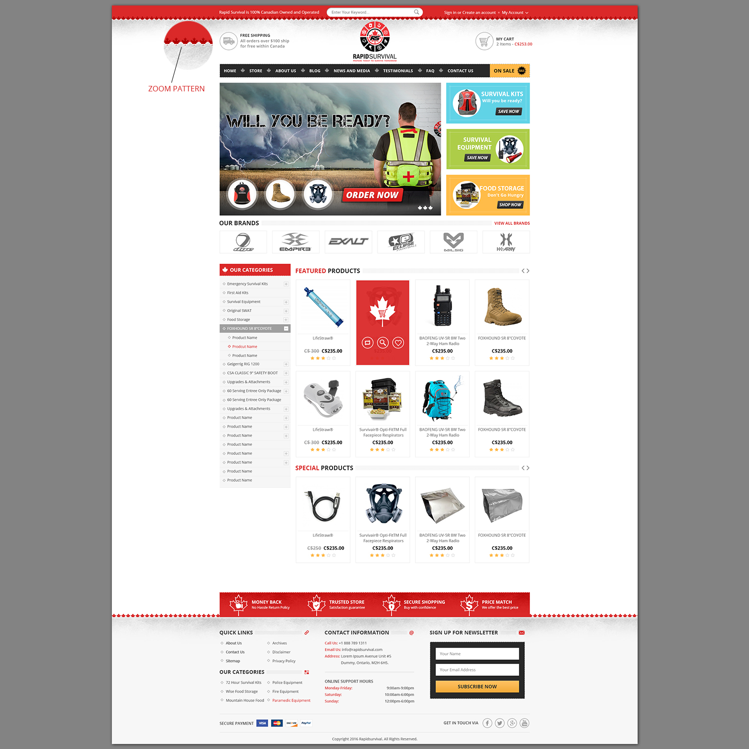 WooCommerce Design by piyush for Rapid Survival | Design #10665429