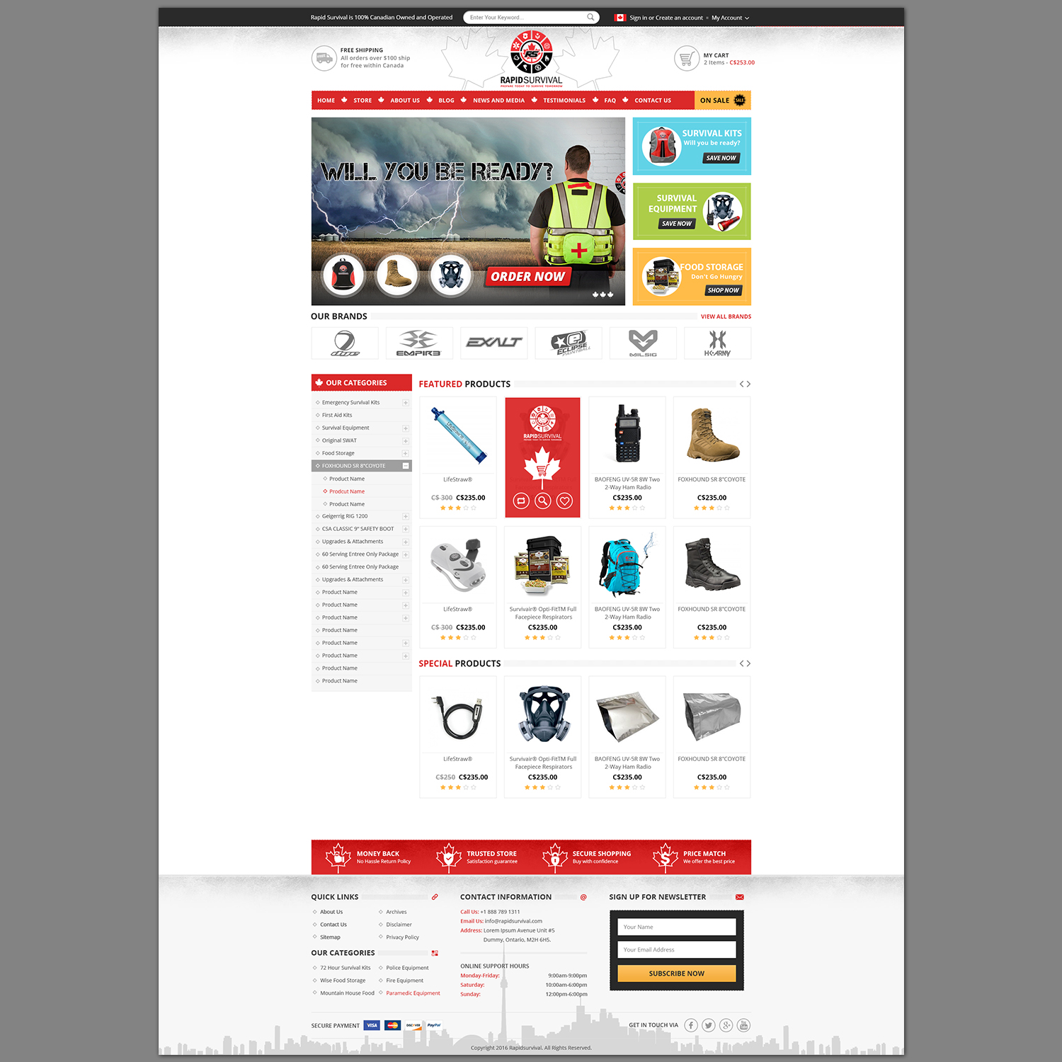 WooCommerce Design by piyush for Rapid Survival | Design #10669113