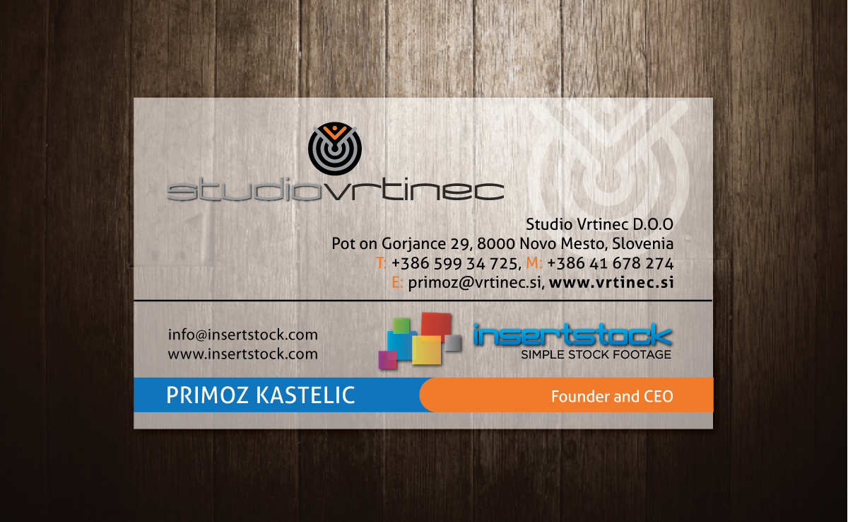 Business Card Design by meet007 for Studio Vrtinec d.o.o. | Design #2212716