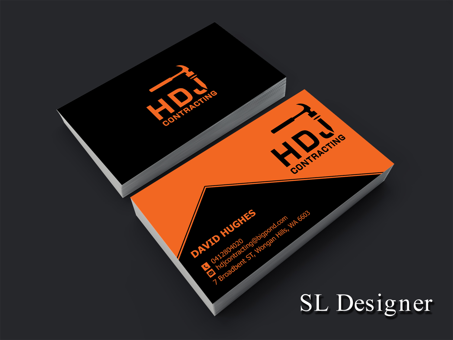 Design de Carte de Visite par SL Designer pour HDJ CONTRACTING | Design #10528804