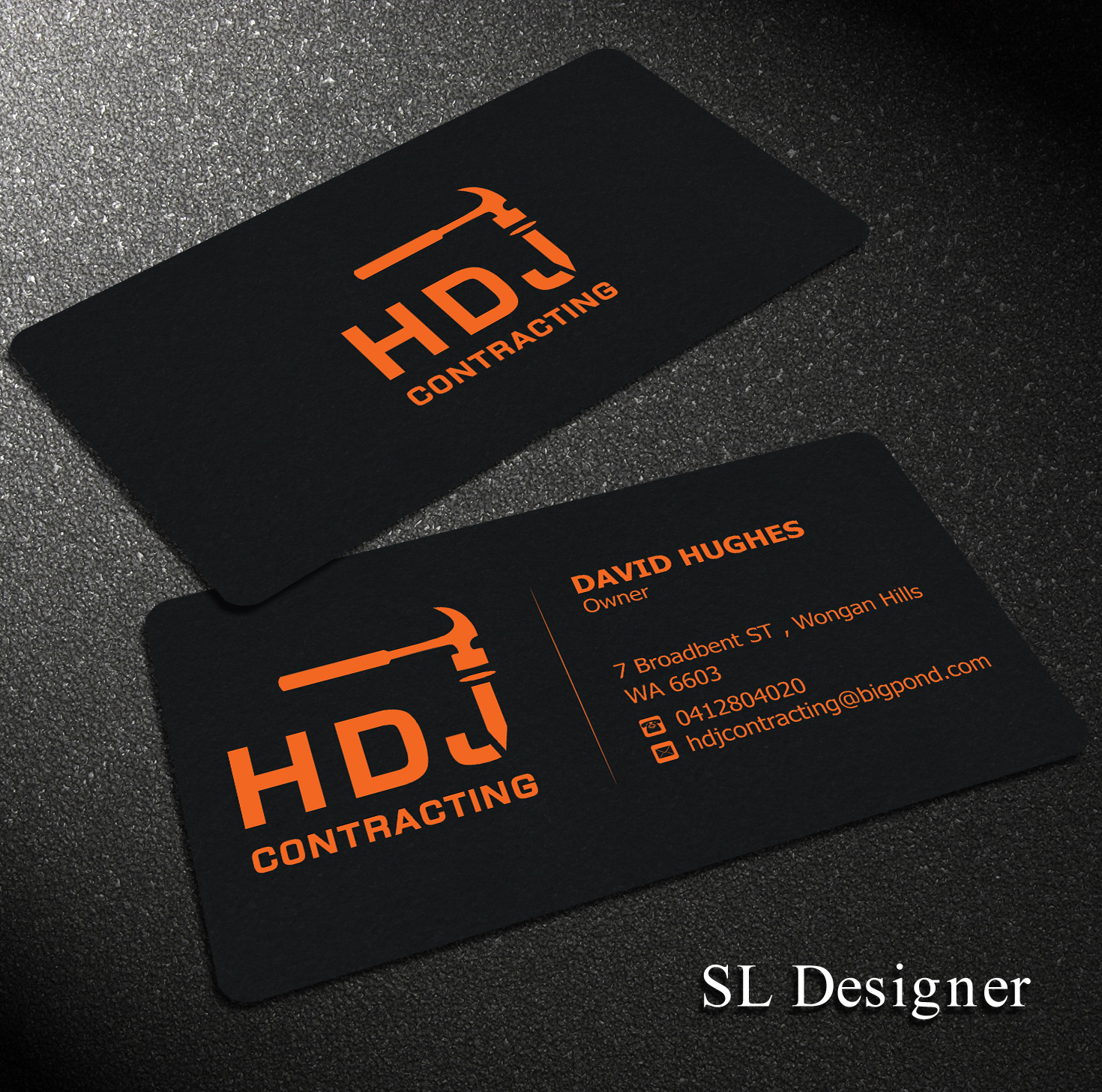 Design de Carte de Visite par SL Designer pour HDJ CONTRACTING | Design #10528902