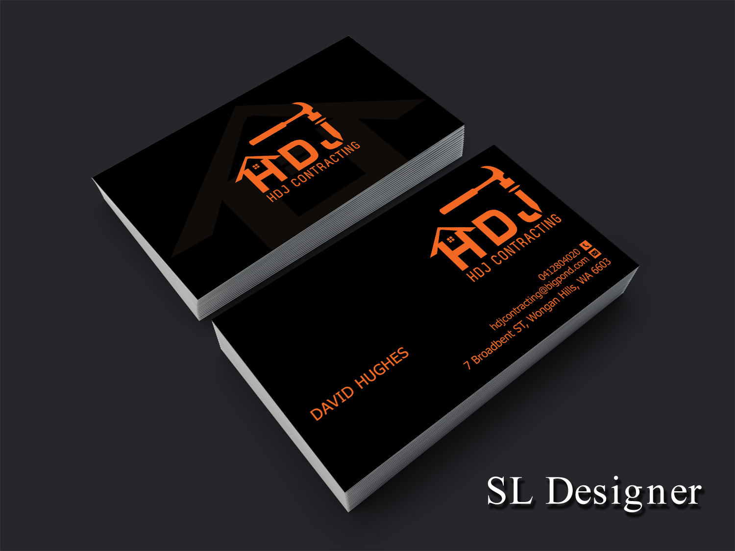 Design de Carte de Visite par SL Designer pour HDJ CONTRACTING | Design #10529961