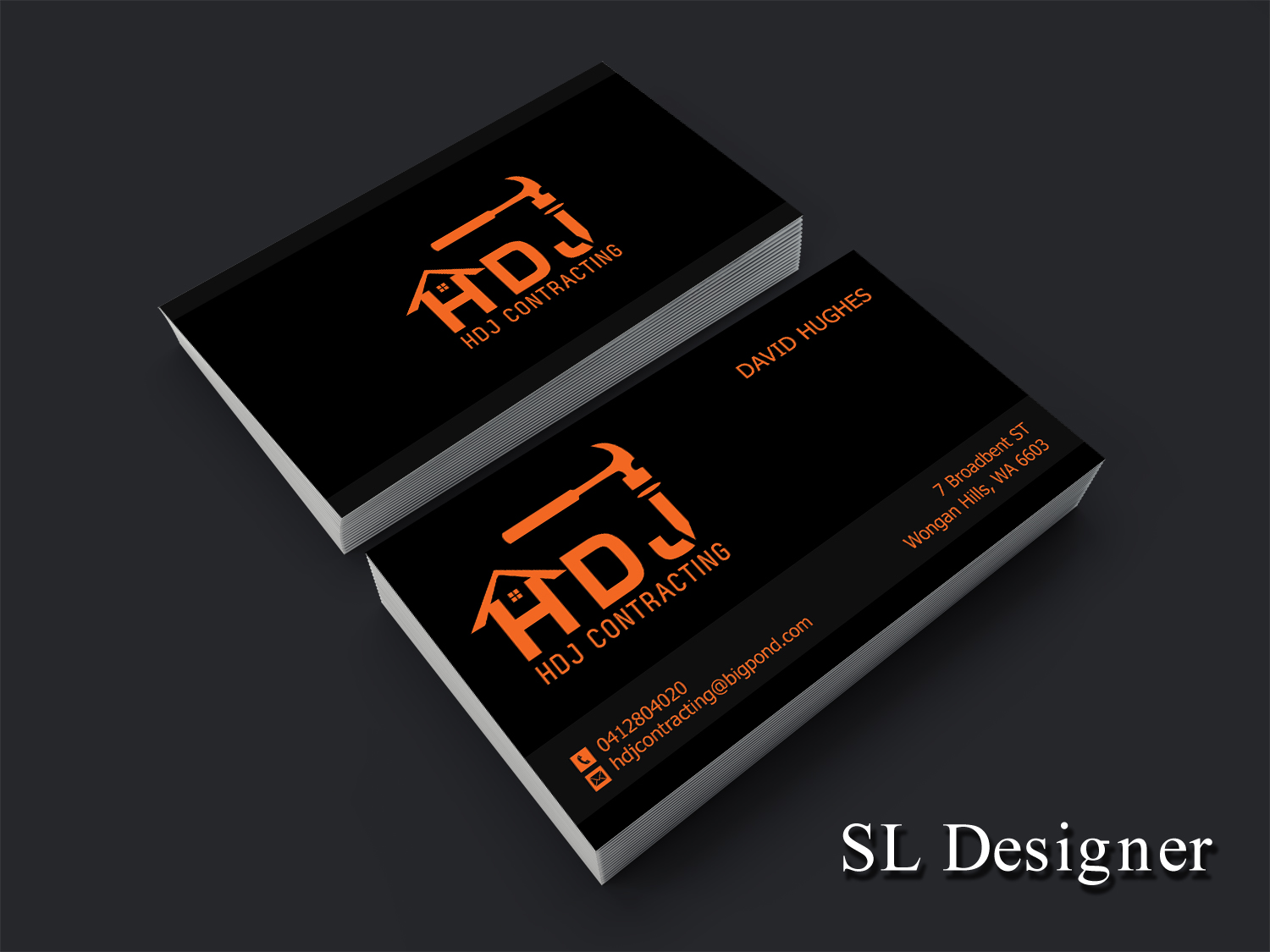Design de Carte de Visite par SL Designer pour HDJ CONTRACTING | Design #10529963