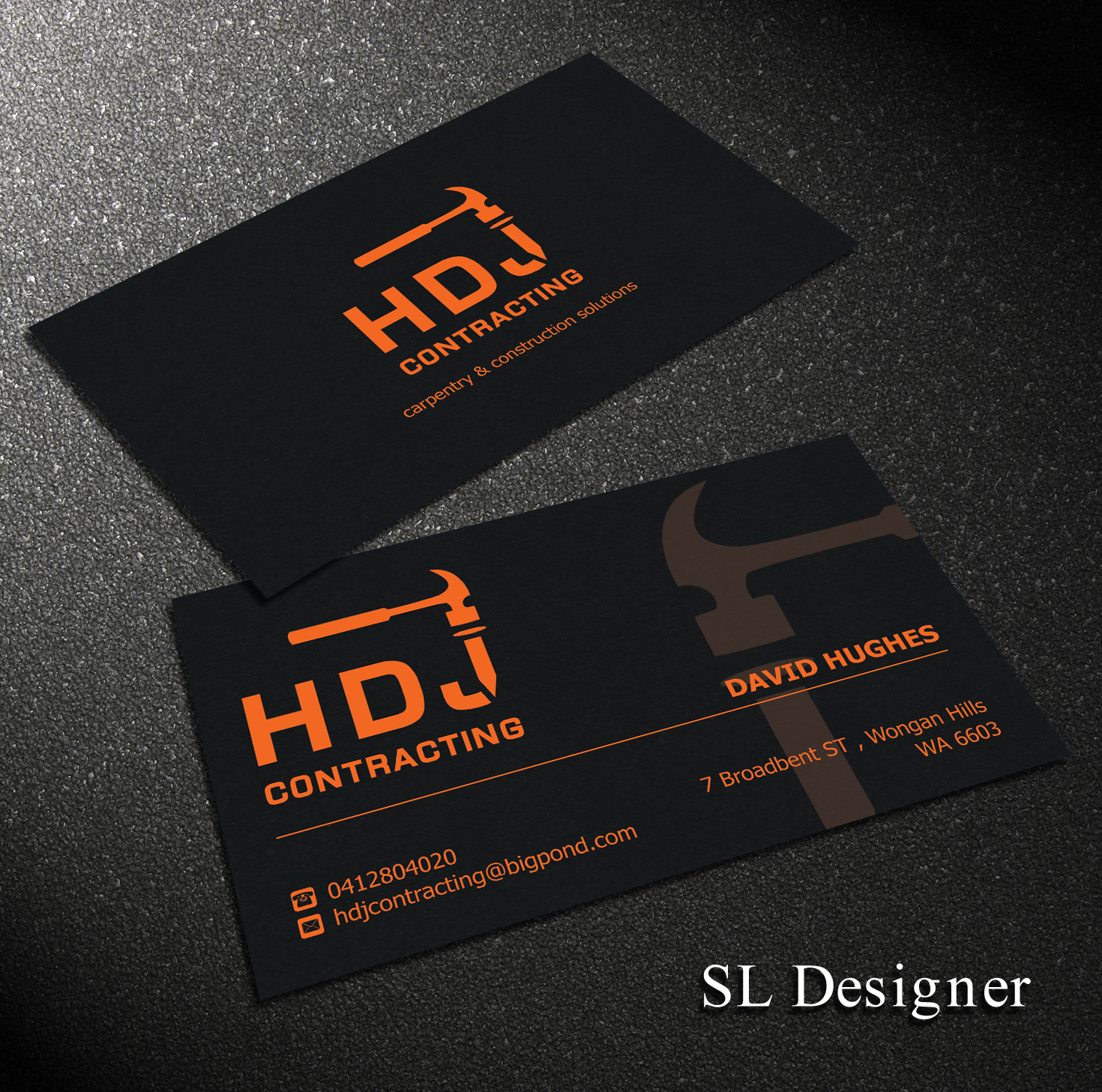 Design de Carte de Visite par SL Designer pour HDJ CONTRACTING | Design #10603387