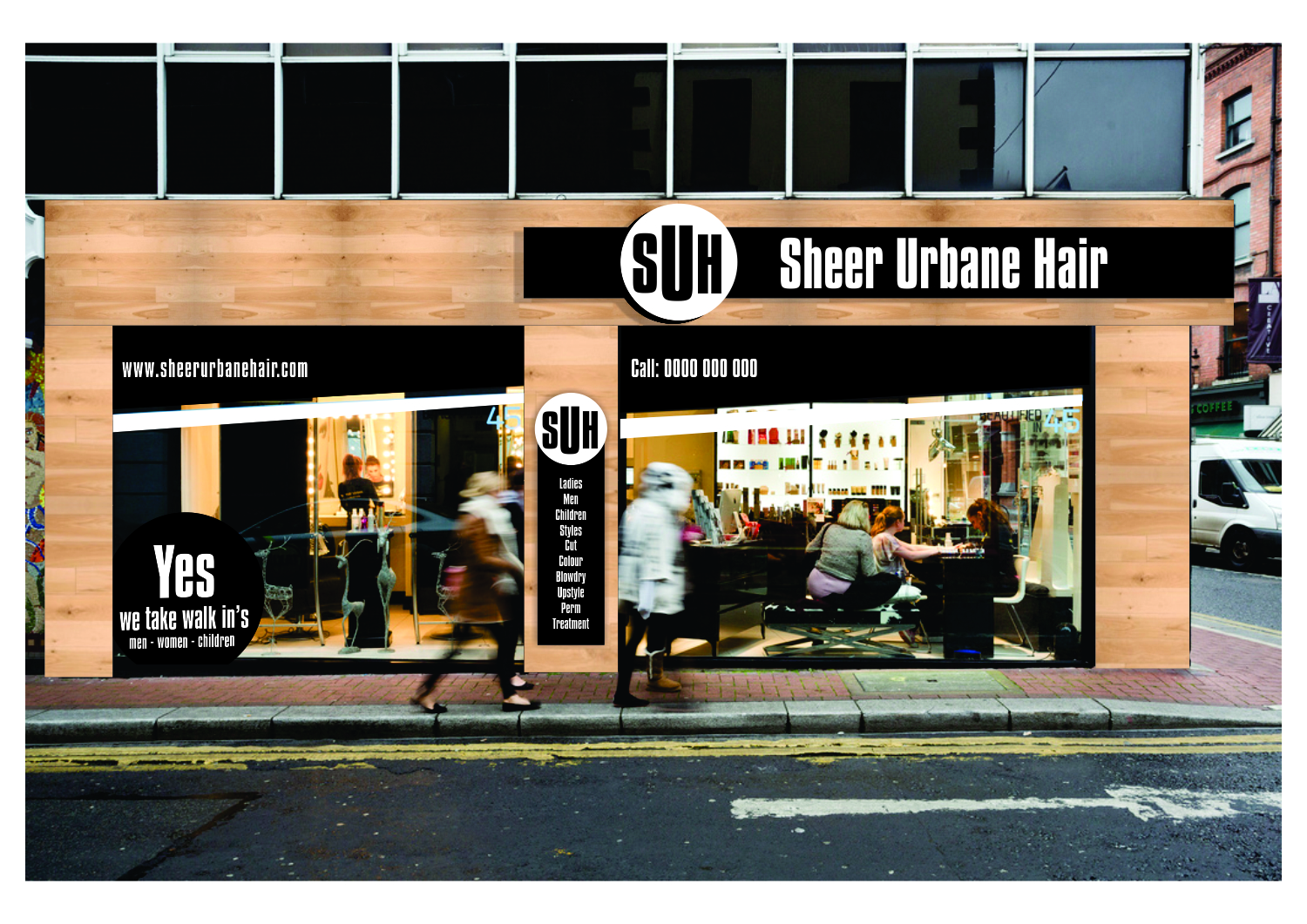 Signage Design by Lynn Viljoen for sheer urbane hair  | Design #10608204