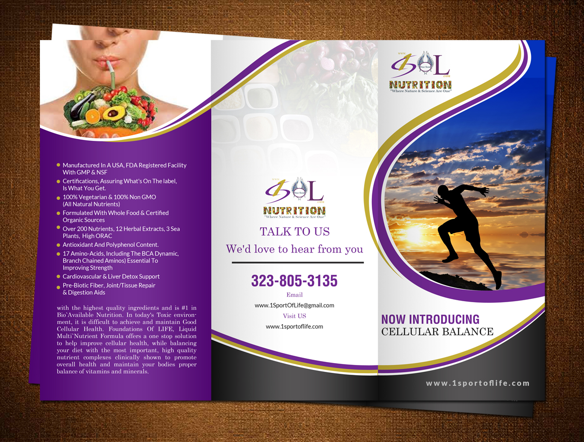 Diseño de Brochure por creative.bugs para 1 Sport Of Life Global Inc | Diseño #10708539