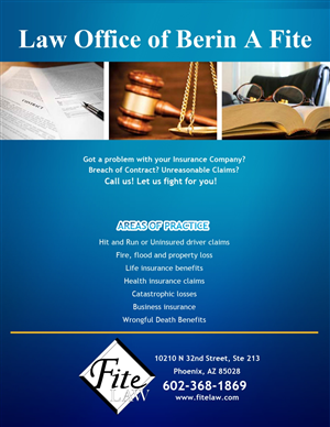 Advertisement Design by CodeZ for Fite Law Group | Design: #2232554