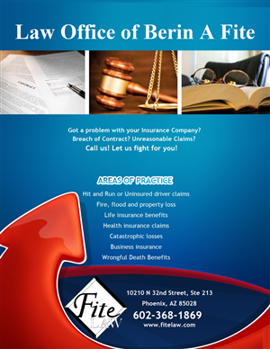 Advertisement Design by CodeZ for Fite Law Group | Design: #2232559