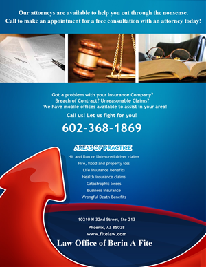 Advertisement Design by CodeZ for Fite Law Group | Design: #2255485