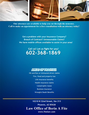 Advertisement Design by CodeZ for Fite Law Group | Design: #2255537