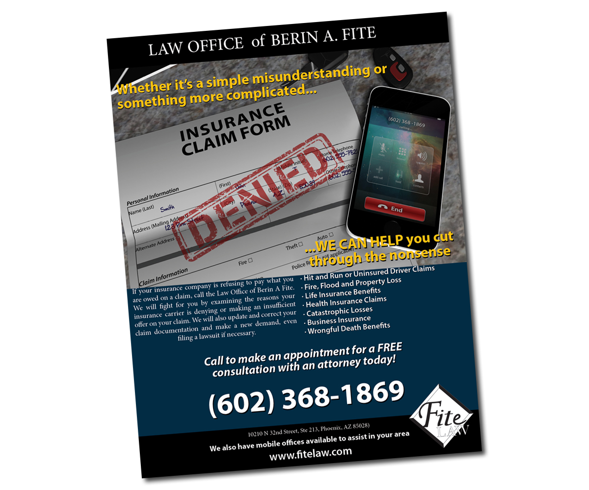 Advertisement Design by Kings Bishop Design for Fite Law Group | Design #2240031