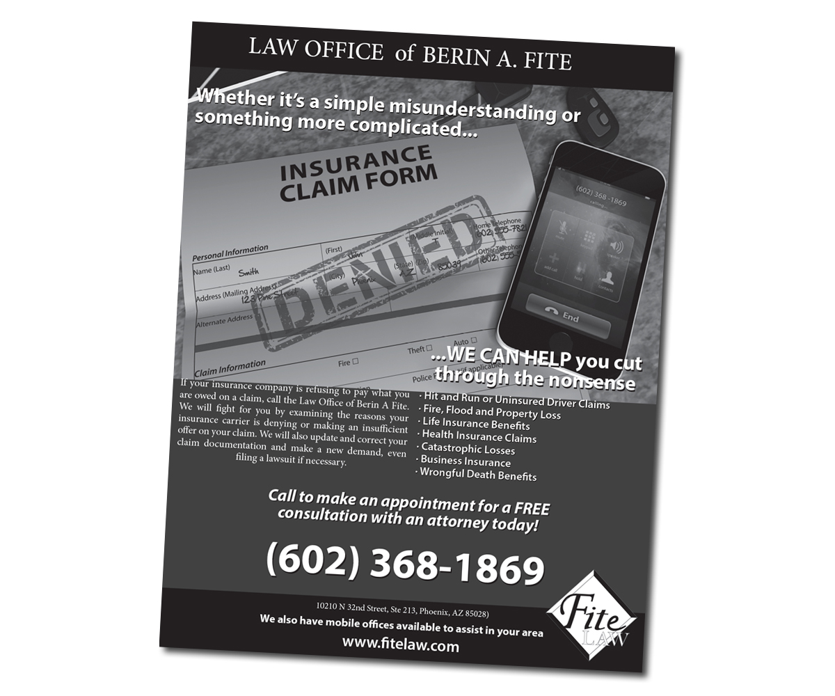Advertisement Design by Kings Bishop Design for Fite Law Group | Design #2240034
