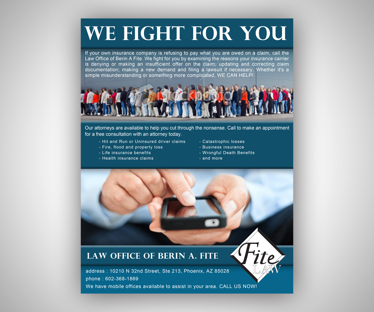 Advertisement Design by neboica for Fite Law Group | Design #2211601