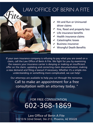 Advertisement Design by roopaljain for Fite Law Group | Design: #2233531