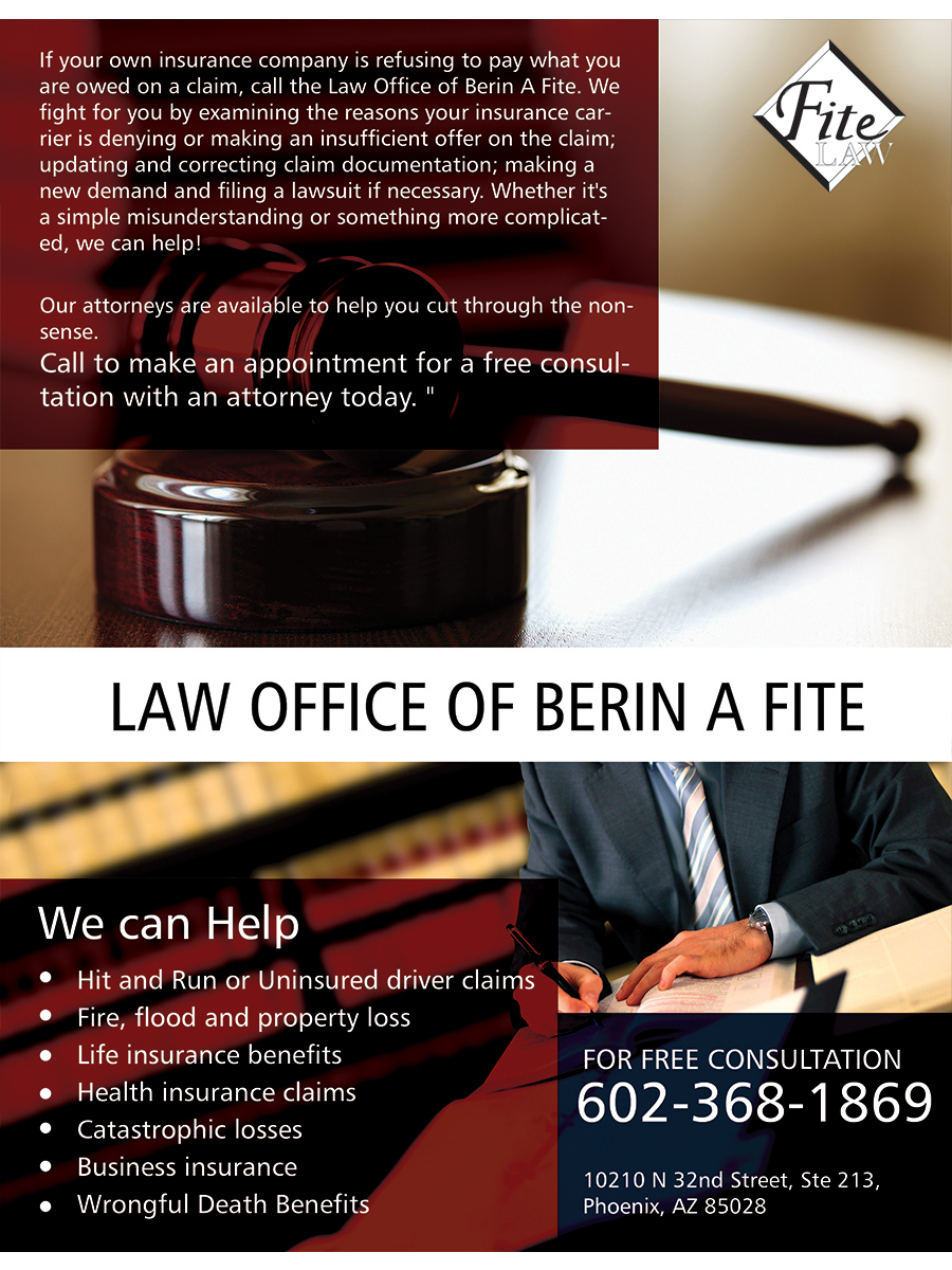 Advertisement Design by roopaljain for Fite Law Group | Design #2233536