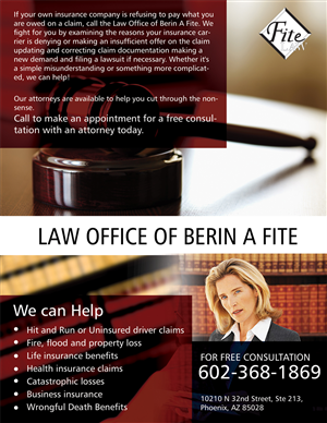 Diseño Publicitario por roopaljain para Fite Law Group | Diseño #2265872