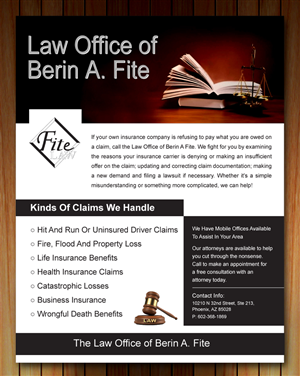 Advertisement Design by Sbss for Fite Law Group | Design: #2232799