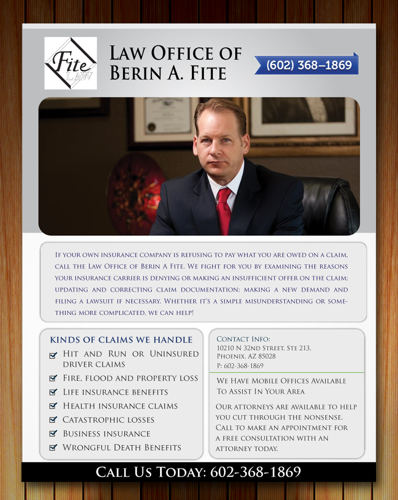 Advertisement Design by Sbss for Fite Law Group | Design #2232987