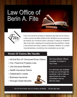 Advertisement Design by Sbss for Fite Law Group | Design: #2232992