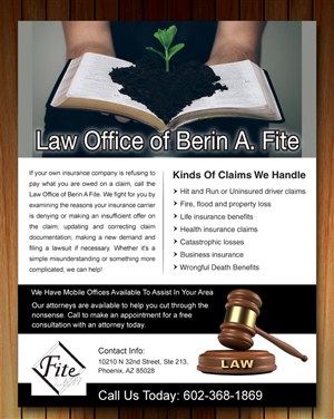 Advertisement Design by Sbss for Fite Law Group | Design: #2232998