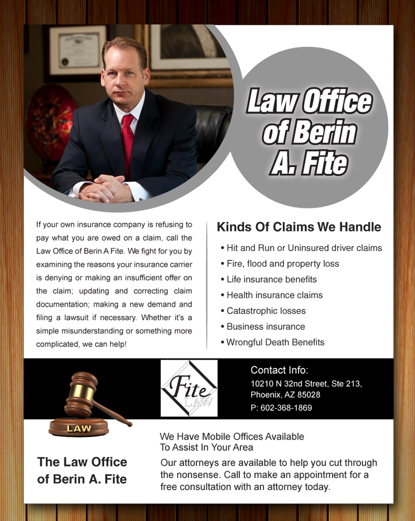 Advertisement Design by Sbss for Fite Law Group | Design #2233056