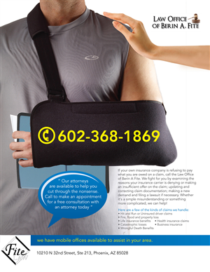 Advertisement Design by vigil raj for Fite Law Group | Design: #2259515