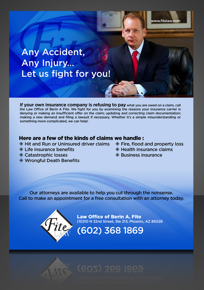 Advertisement Design by jgeoinbox for Fite Law Group | Design #2240363