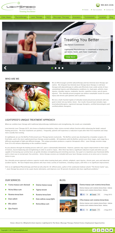 Web Design by idesign for LightSpeed Physiotherapy | Design #2214247