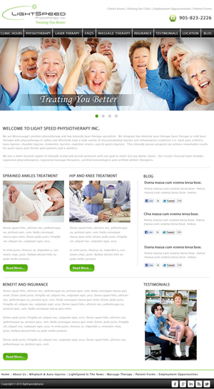 Web Design by idesign for LightSpeed Physiotherapy | Design: #2228581