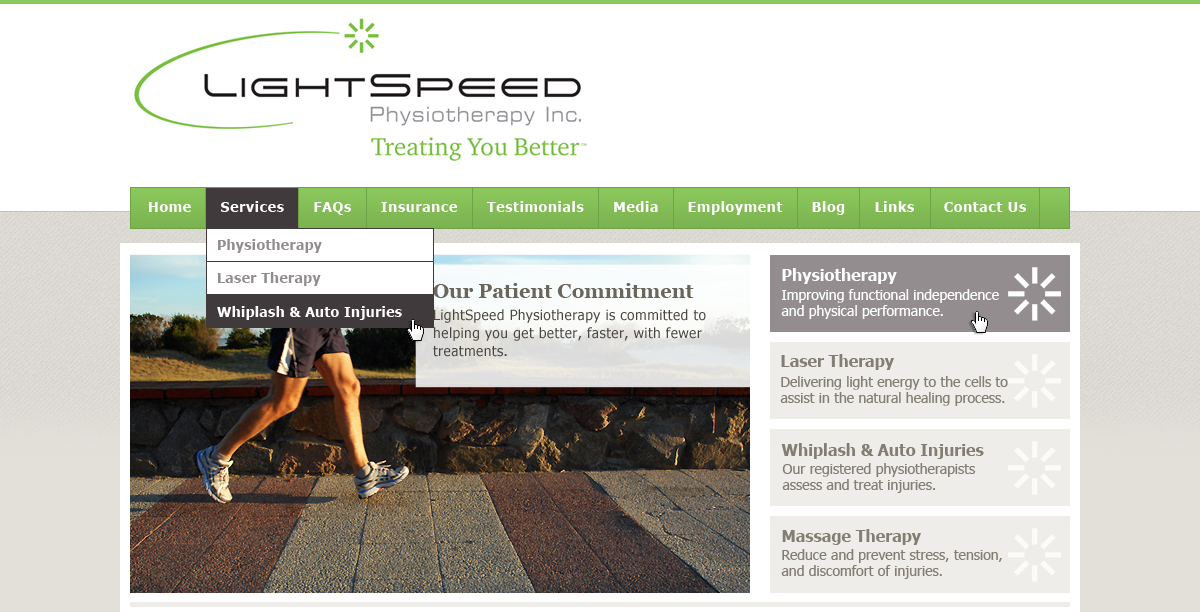 Web Design by loukoz for LightSpeed Physiotherapy | Design #2233800