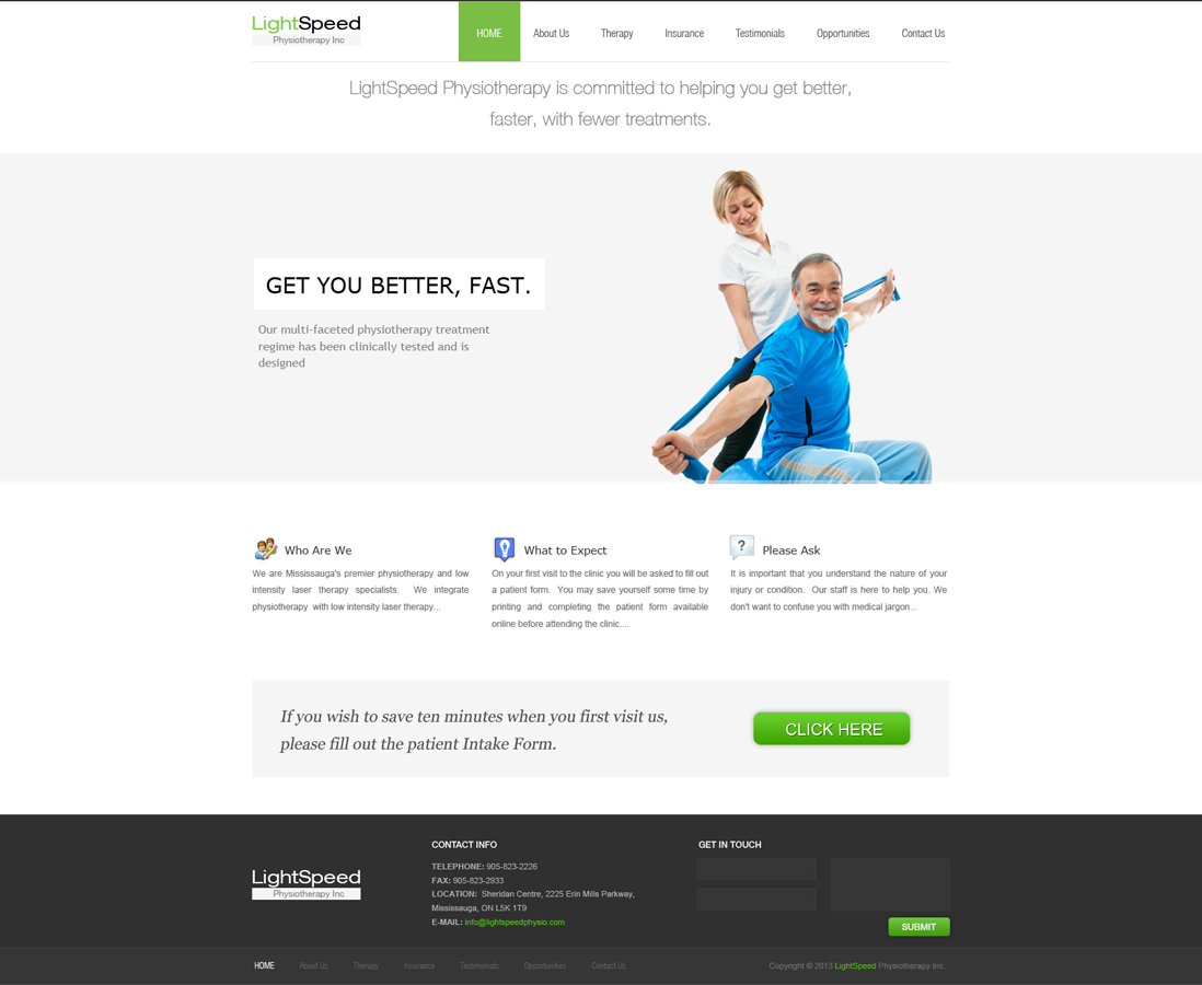 Web-Design von pujan für LightSpeed Physiotherapy | Design #2214563
