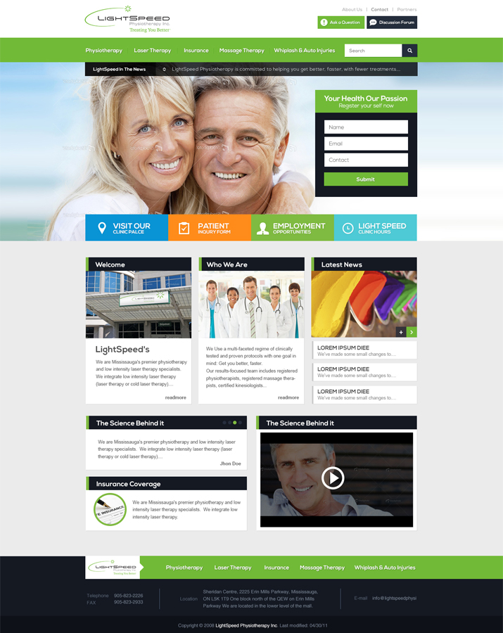 Web-Design von Zeeshan  Momin für LightSpeed Physiotherapy | Design #2225437