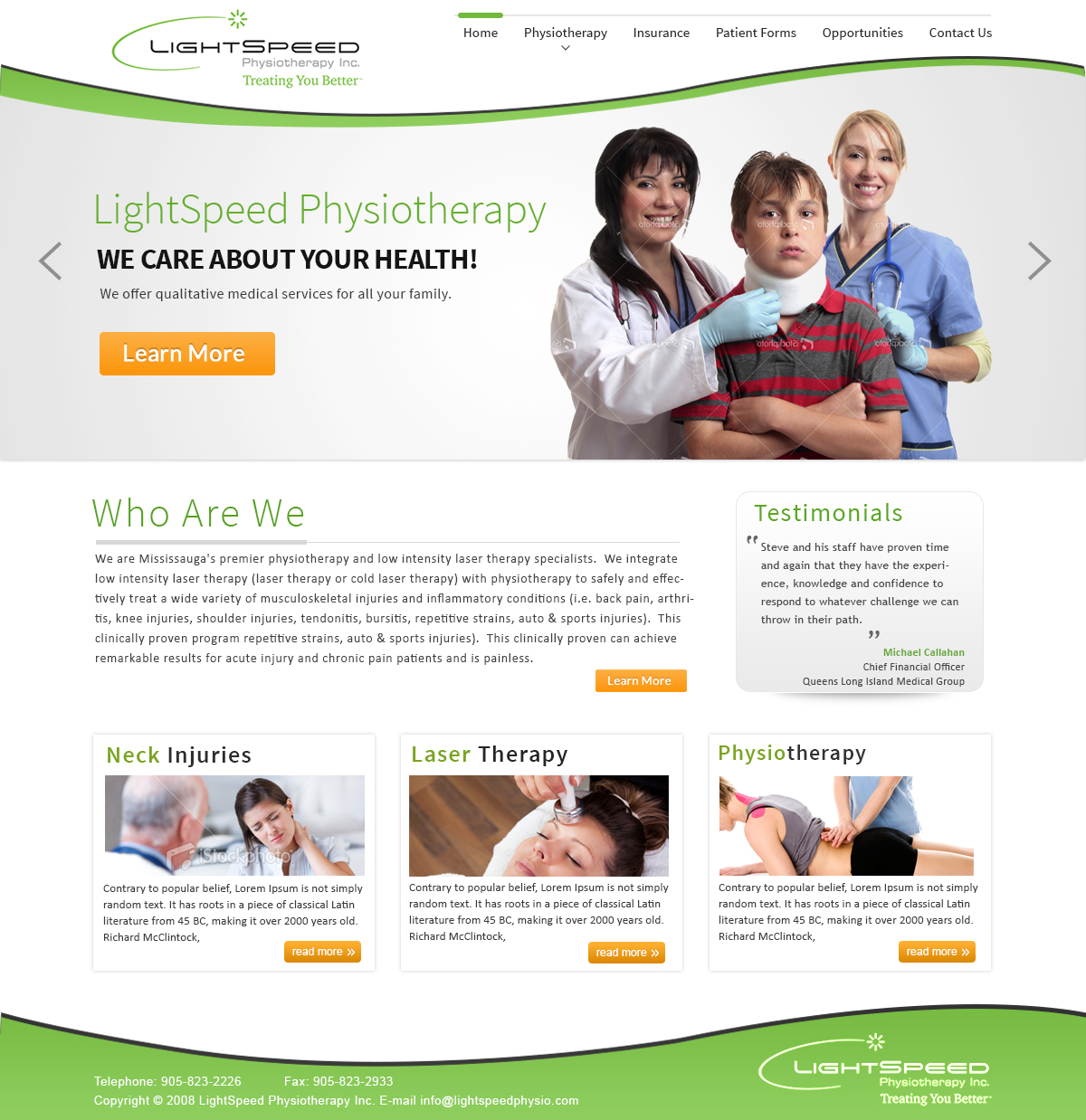 Web Design by webxvision for LightSpeed Physiotherapy | Design #2217486