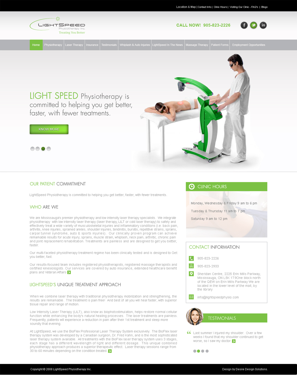 Web Design by Desire Design Solutions for LightSpeed Physiotherapy | Design #2214287