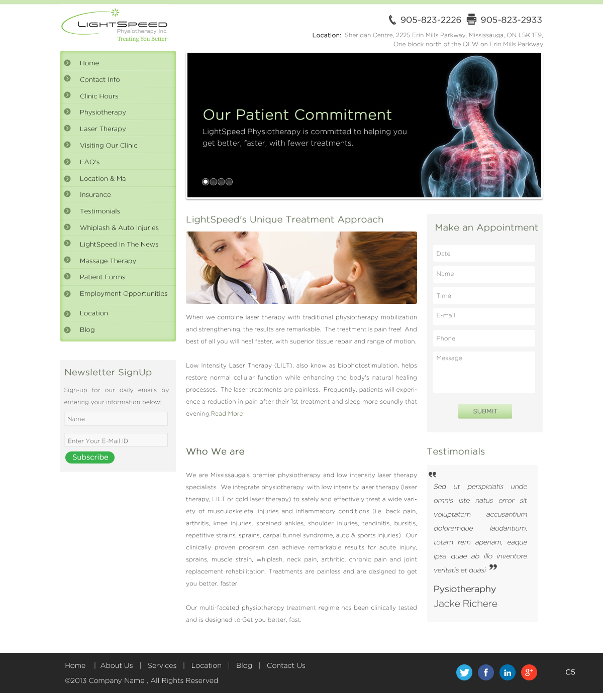 Diseño Web por pb para LightSpeed Physiotherapy | Diseño #2215483