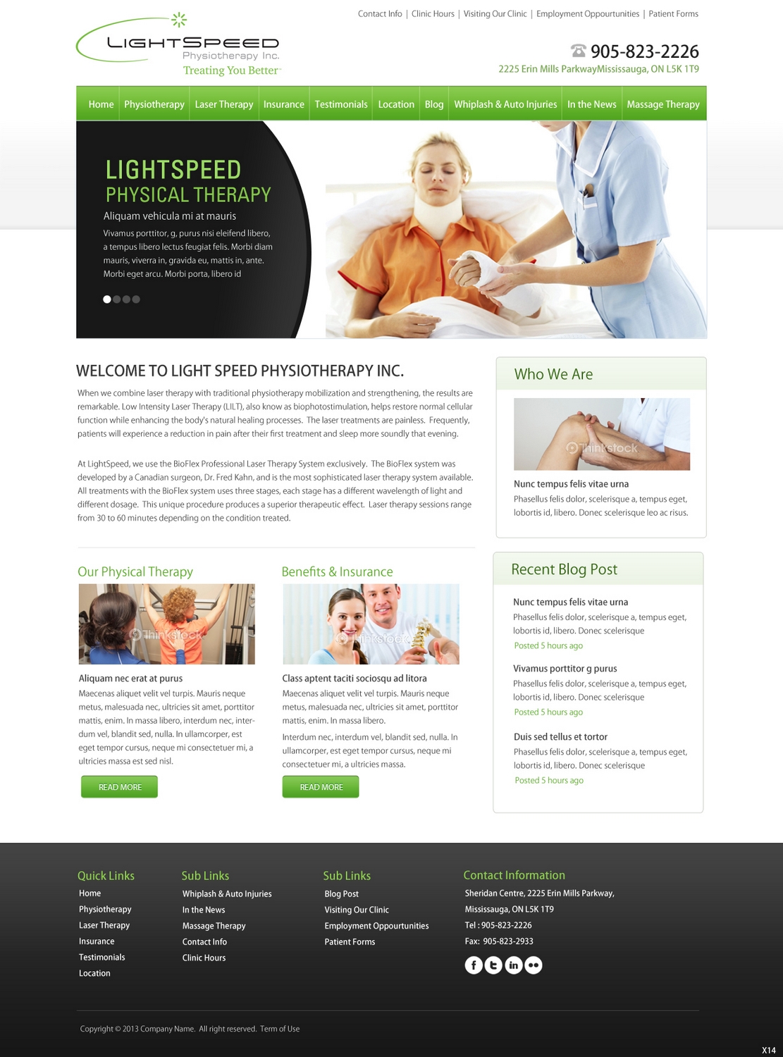 Web Design by pb for LightSpeed Physiotherapy | Design #2215504