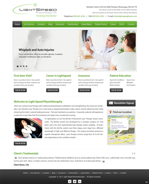 Web Design by pb for LightSpeed Physiotherapy | Design: #2215507
