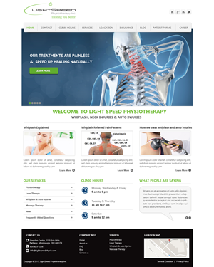 Web Design by bestdesignzzz for LightSpeed Physiotherapy | Design #2218447