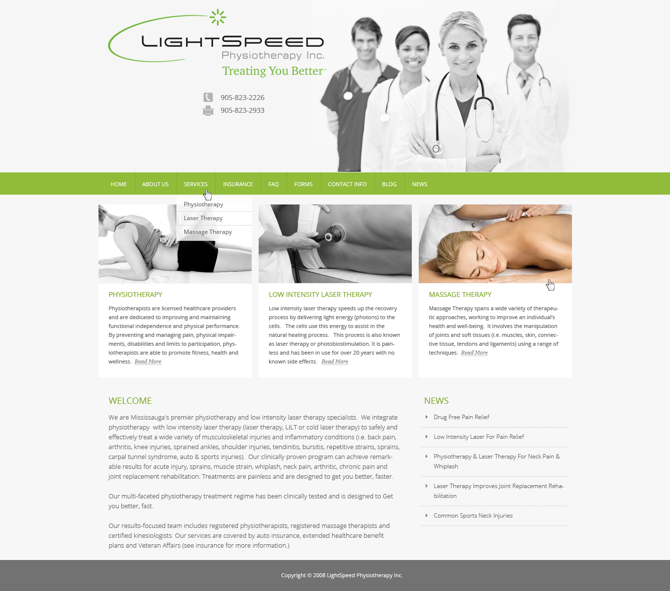 Web Design by liboy for LightSpeed Physiotherapy | Design #2217531