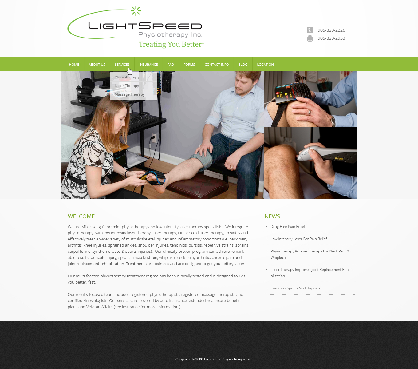 Web Design by liboy for LightSpeed Physiotherapy | Design #2221880