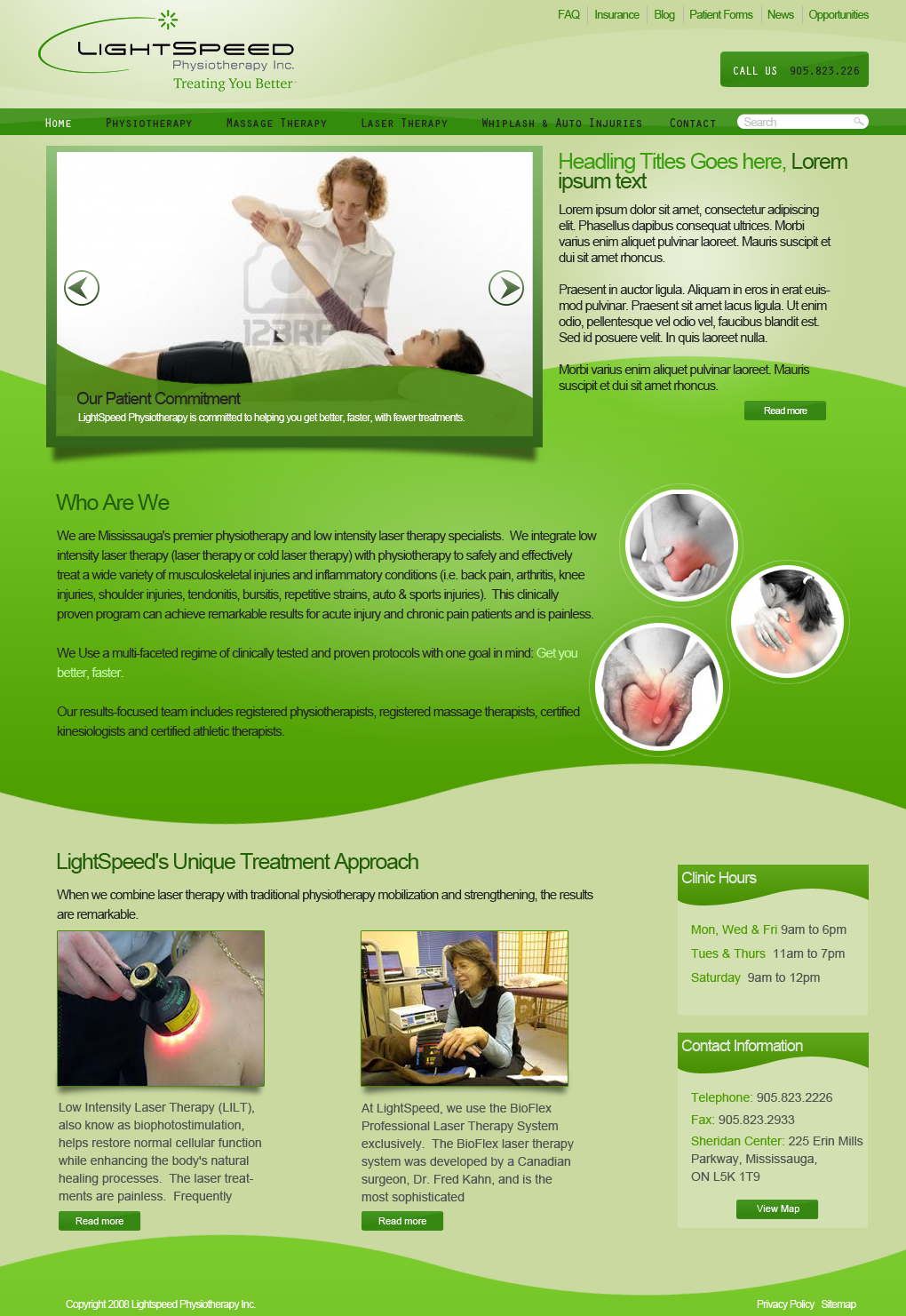 Web-Design von JM für LightSpeed Physiotherapy | Design #2216759