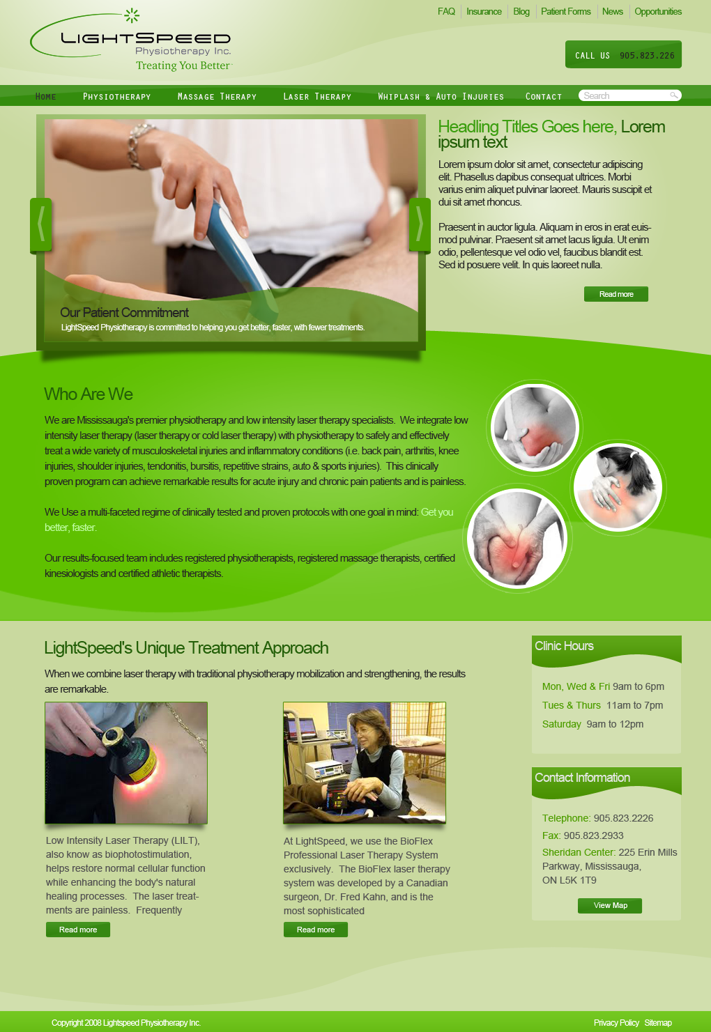 Web-Design von JM für LightSpeed Physiotherapy | Design #2216843